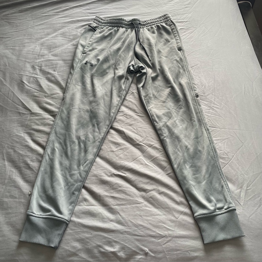 Under Armour Sweatpants Men's Large Grey Tapered Activewear Athletic COLD GEAR